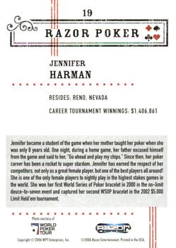 2006 Razor Poker #19 Jennifer Harman Back